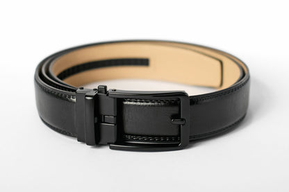 Black Leather Strap with Matte Black Buckle Giftbox Set