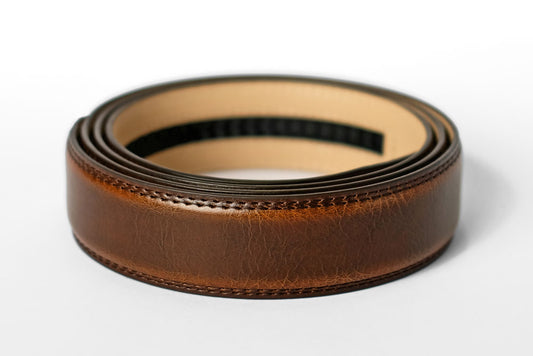 Single Dark Brown Leather Strap 125cm